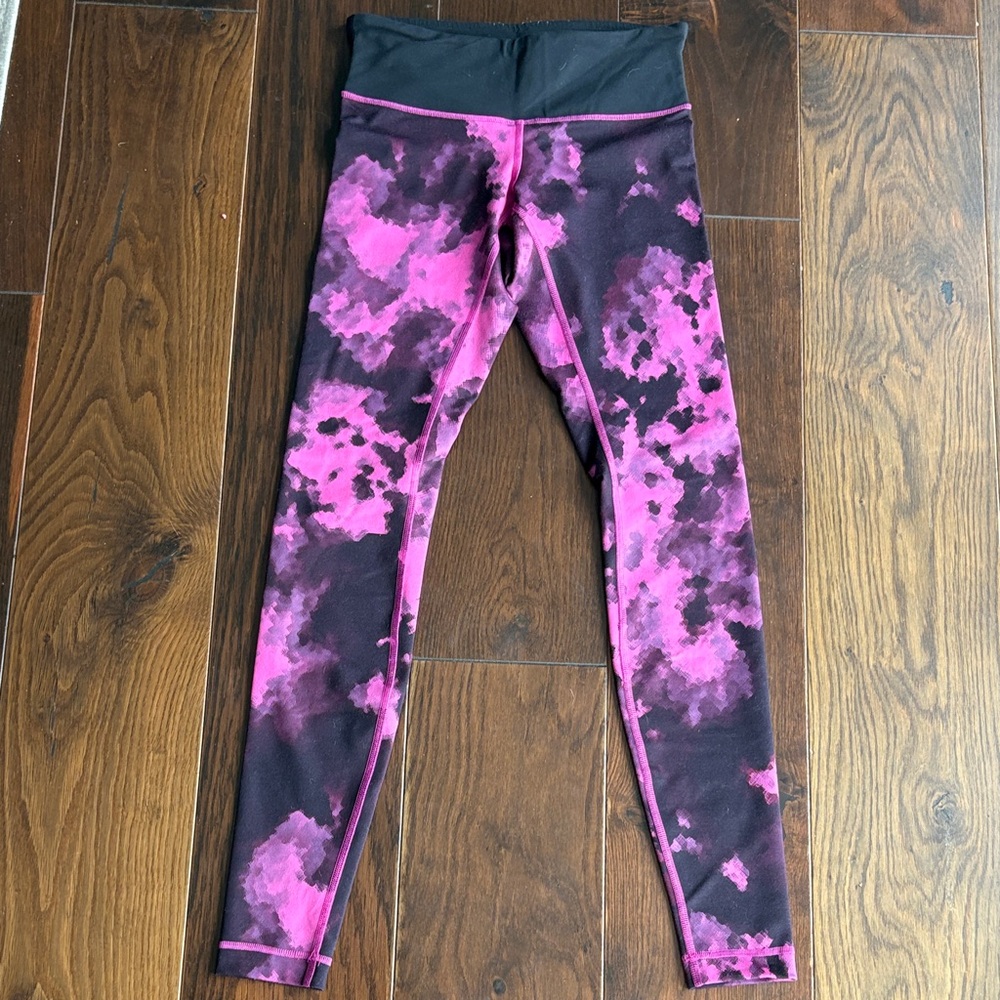 Lululemon Athletica Pink and Black Cloud Leggings